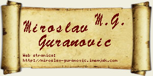 Miroslav Guranović vizit kartica